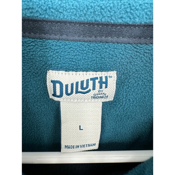 Duluth Trading Co Womens Fleece Vest Teal Navy Blue Full Zip Pockets Size L - Picture 2 of 3